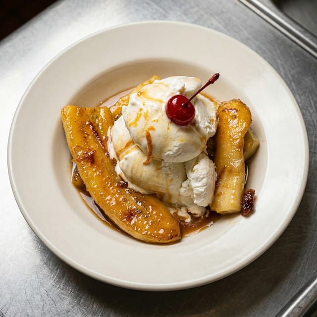 Banana Flambe Dessert.