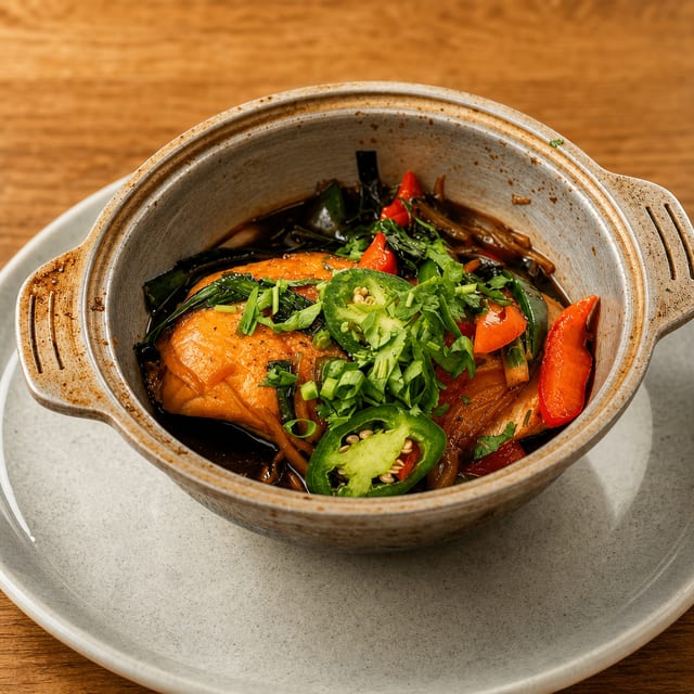 Caramelized Salmon Hotpot.